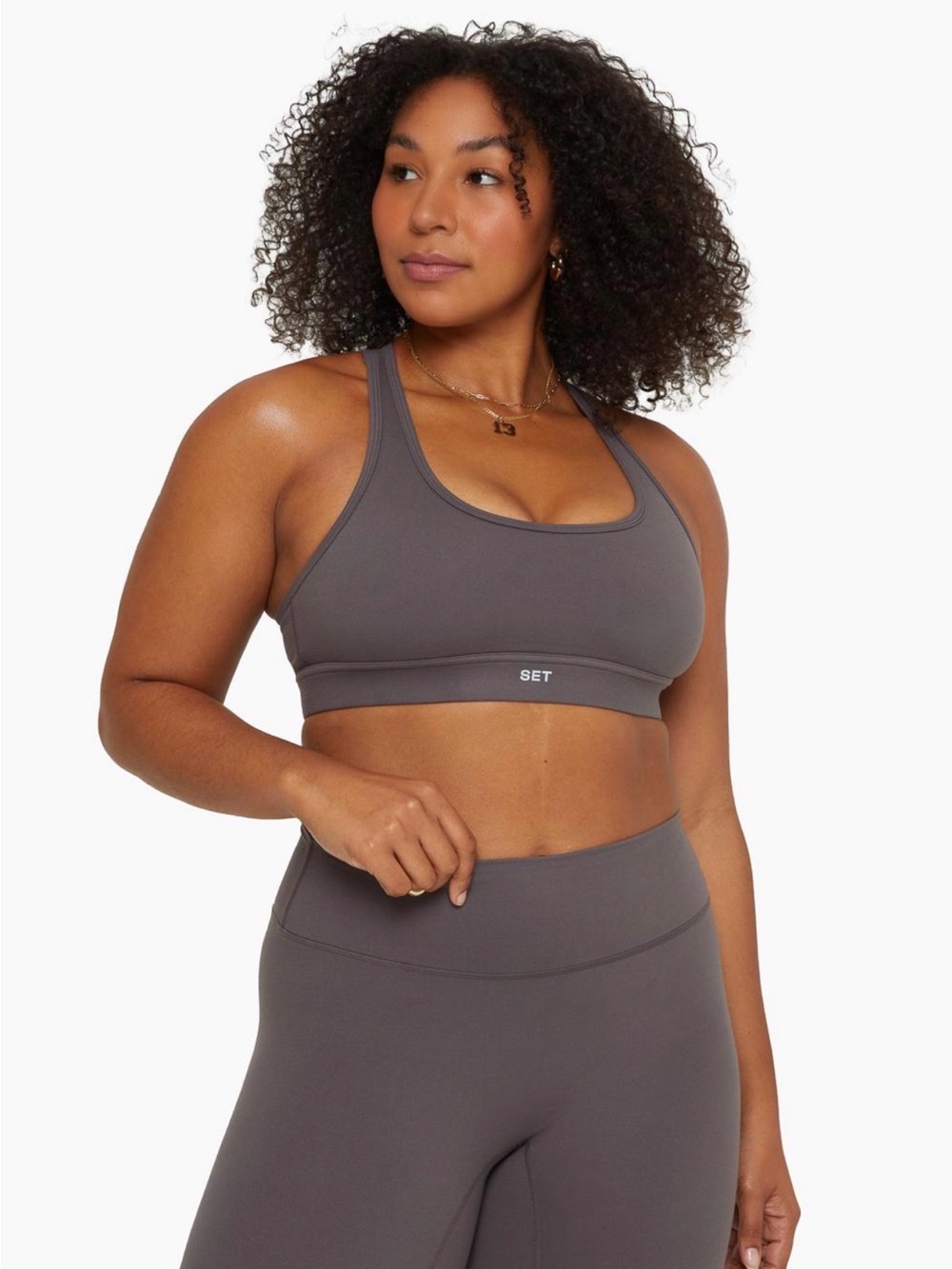 SET Active FormCloud Racerback Sports Bra Graphite Size S